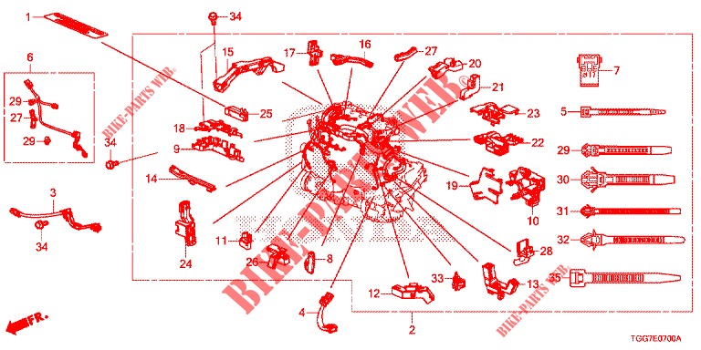 KABELBAUM (1,0 L) für Honda CIVIC 1.0 EXGT 5 Türen 6 gang-Schaltgetriebe 2017