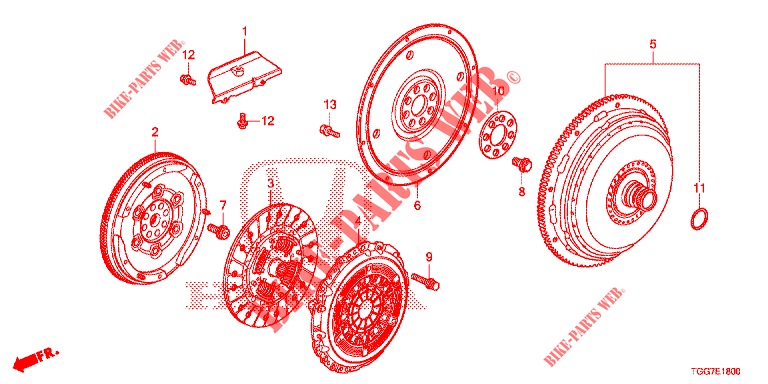 KUPPLUNG/DREHMOMENTWANDLER (1,0 L) für Honda CIVIC 1.0 EXGT 5 Türen 6 gang-Schaltgetriebe 2017