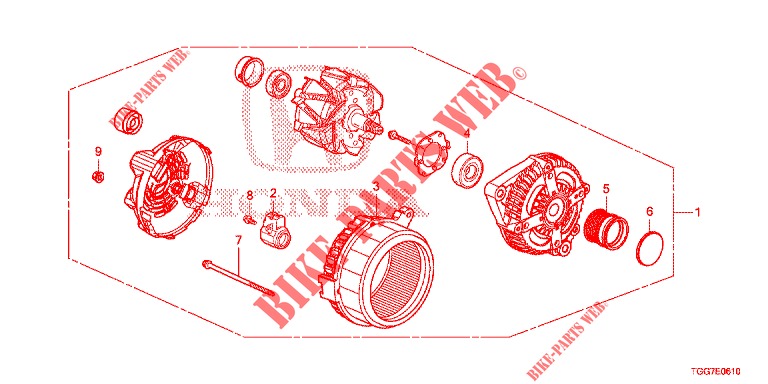 LICHTMASCHINE (DENSO) (1,0 L) für Honda CIVIC 1.0 EXGT 5 Türen 6 gang-Schaltgetriebe 2017