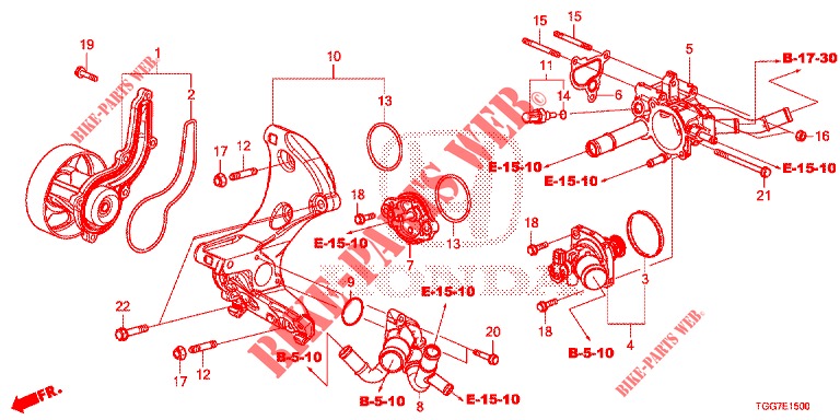 WASSERPUMPE/THERMOSTAT (1,0 L) für Honda CIVIC 1.0 EXGT 5 Türen 6 gang-Schaltgetriebe 2017