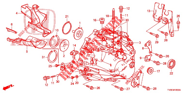 GETRIEBEGEHAEUSE (DIESEL) für Honda CIVIC DIESEL 1.6 EX 5 Türen 6 gang-Schaltgetriebe 2014
