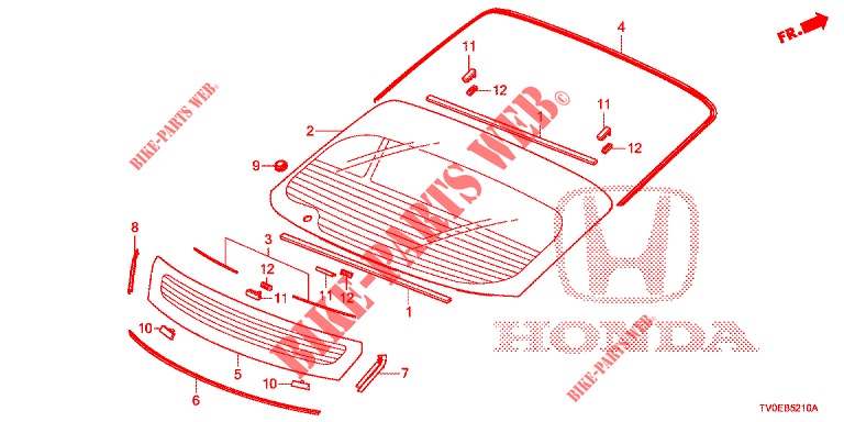 WINDSCHUTZSCHEIBE, VORNE/ HECKFENSTER  für Honda CIVIC DIESEL 1.6 GT 5 Türen 6 gang-Schaltgetriebe 2014