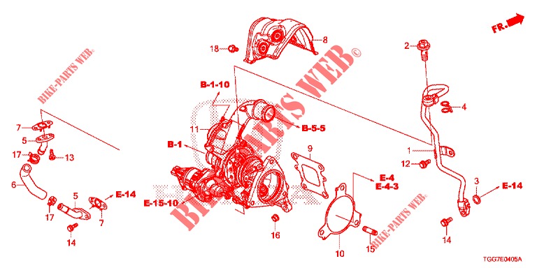 TURBOLADER (1,0 L) für Honda CIVIC 1.0 MID 5 Türen vollautomatische 2018