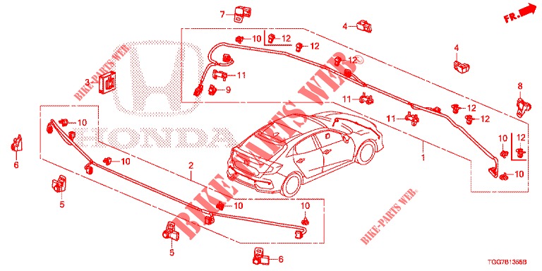 EINPARKSENSOR  für Honda CIVIC 1.0 TOP 5 Türen vollautomatische 2018