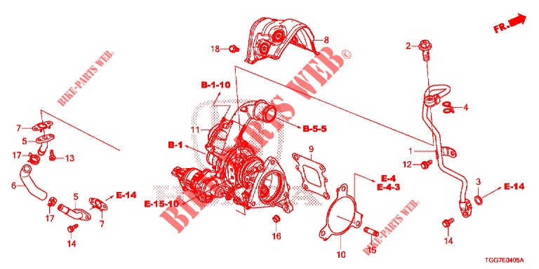TURBOLADER (1,0 L) für Honda CIVIC 1.0 TOP 5 Türen vollautomatische 2018