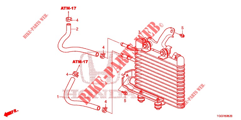 ATF KUEHLER  für Honda CIVIC 1.5 RS 5 Türen vollautomatische 2018