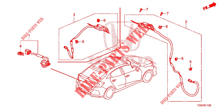 GPS/KAMERA ANTENNE RÜCKANSICHT für Honda CIVIC 1.5 RS 5 Türen vollautomatische 2018