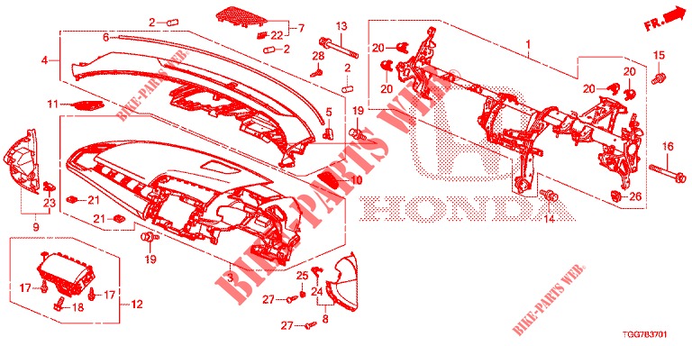 INSTRUMENTENBRETT, OBEN (RH) für Honda CIVIC 1.5 RS 5 Türen vollautomatische 2018
