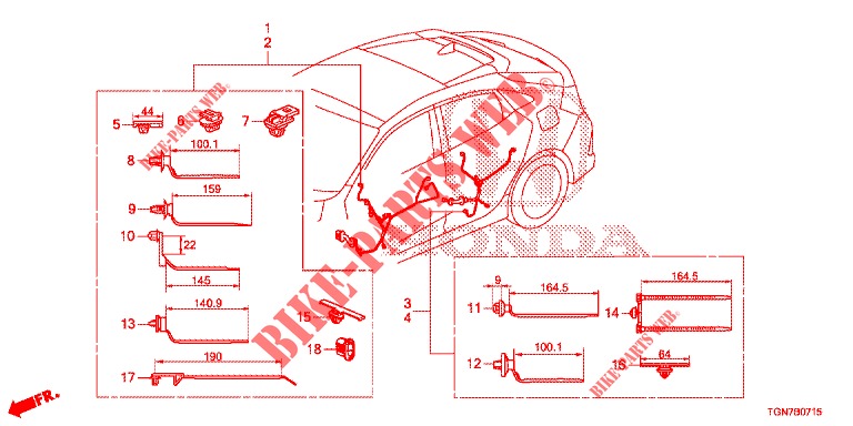 KABELBAUM (6) (RH) für Honda CIVIC DIESEL 1.6 S 5 Türen 9 gang automatikgetriebe 2018