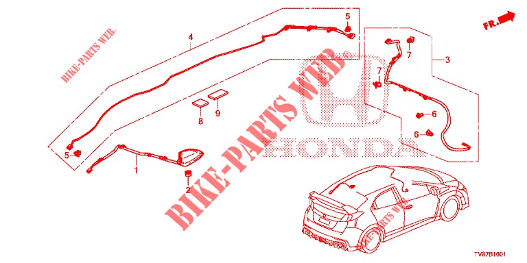 ANTENNE/LAUTSPRECHER (RH) für Honda CIVIC TYPE R 5 Türen 6 gang-Schaltgetriebe 2016