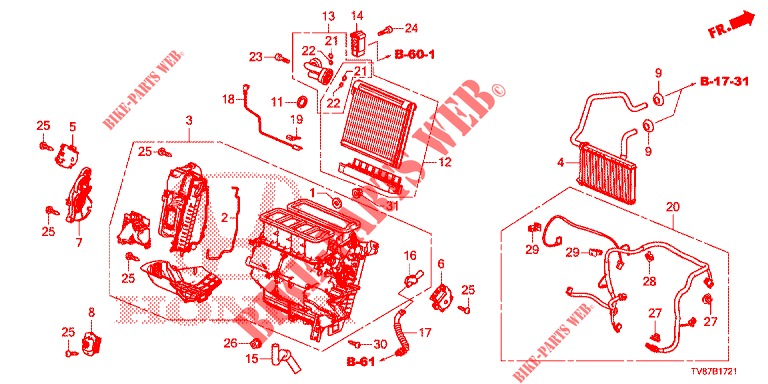 HEIZUNGSEINHEIT (RH) für Honda CIVIC TYPE R 5 Türen 6 gang-Schaltgetriebe 2016
