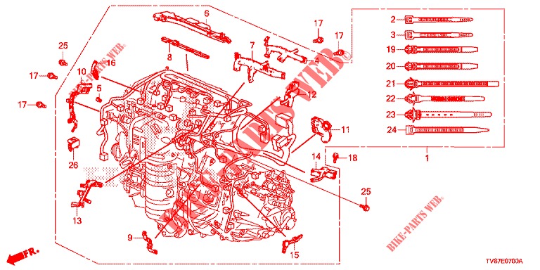 KABELBAUM(1)  für Honda CIVIC TYPE R 5 Türen 6 gang-Schaltgetriebe 2016