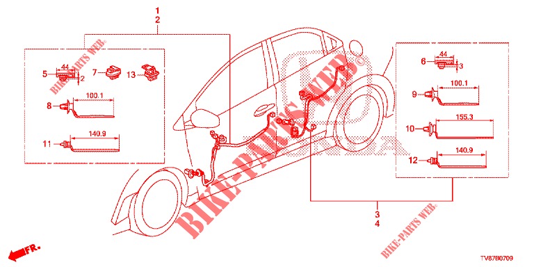 KABELBAUM (6) für Honda CIVIC TYPE R 5 Türen 6 gang-Schaltgetriebe 2016