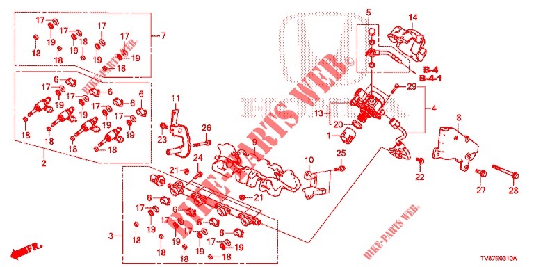 KRAFTSTOFFEINSPRITZUNG('84,'85)  für Honda CIVIC TYPE R 5 Türen 6 gang-Schaltgetriebe 2016