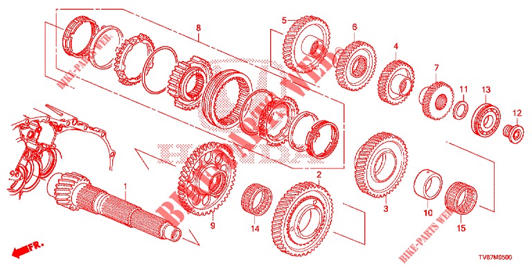 NEBENWELLE  für Honda CIVIC TYPE R 5 Türen 6 gang-Schaltgetriebe 2016