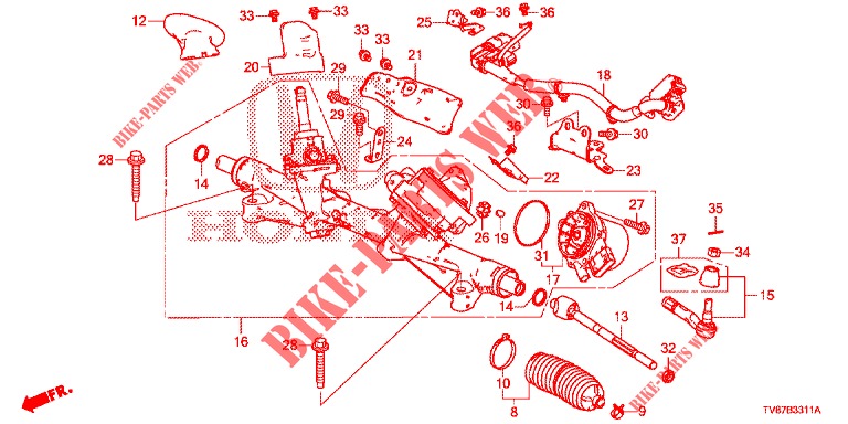 SERVOLENKGETRIEBE (EPS) (RH) für Honda CIVIC TYPE R 5 Türen 6 gang-Schaltgetriebe 2016