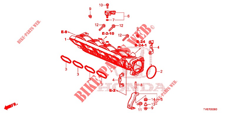 VERGASERISOLIERUNG/ ANSAUGKRUEMMER  für Honda CIVIC TYPE R 5 Türen 6 gang-Schaltgetriebe 2016