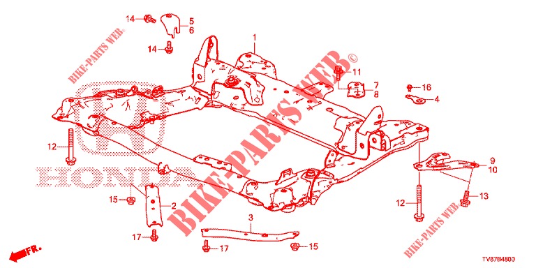 VORDERER HILFSRAHMEN  für Honda CIVIC TYPE R 5 Türen 6 gang-Schaltgetriebe 2016