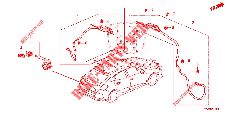 GPS/KAMERA ANTENNE RÜCKANSICHT für Honda CIVIC  TYPE R 5 Türen 6 gang-Schaltgetriebe 2017