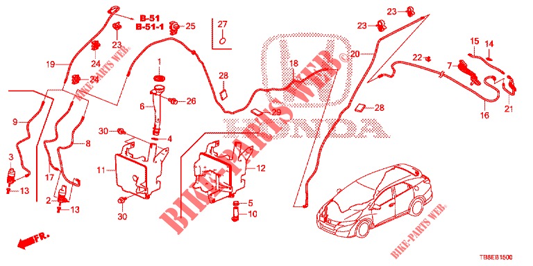 WINDSCHUTZSCHEIBENWASCHER (2D)  für Honda CIVIC TOURER 1.8 EXGT 5 Türen 5 gang automatikgetriebe 2016
