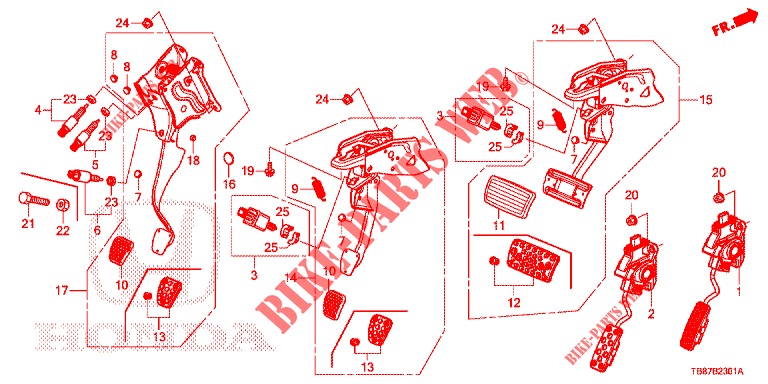 PEDAL (RH) für Honda CIVIC TOURER 1.8 EXGT 5 Türen 6 gang-Schaltgetriebe 2014
