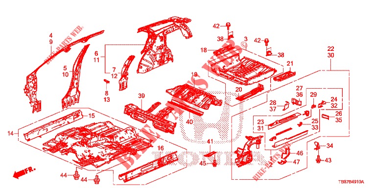 BODEN/INNENBLECHE  für Honda CIVIC TOURER 1.8 LIFESTYLE 5 Türen 6 gang-Schaltgetriebe 2014