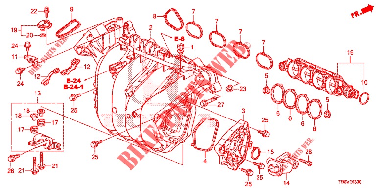 VERGASERISOLIERUNG/ ANSAUGKRUEMMER  für Honda CIVIC TOURER 1.8 SE 5 Türen 6 gang-Schaltgetriebe 2017
