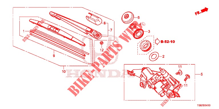 HECKSCHEIBENWISCHER  für Honda CIVIC TOURER DIESEL 1.6 ES 5 Türen 6 gang-Schaltgetriebe 2014
