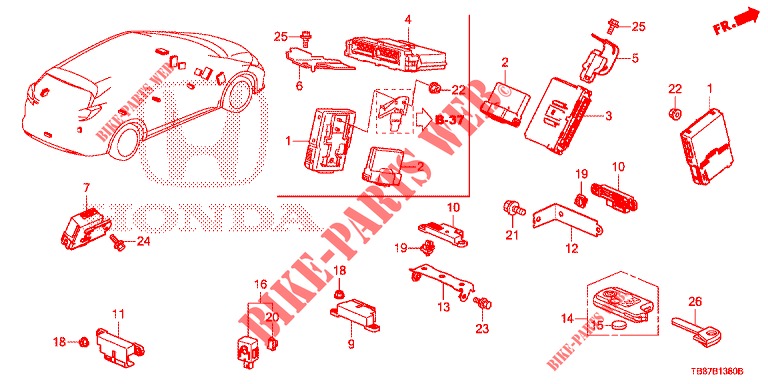 MODUL EINHEIT KAROSSERIESTEUERUNG für Honda CIVIC TOURER DIESEL 1.6 EXGT 5 Türen 6 gang-Schaltgetriebe 2014