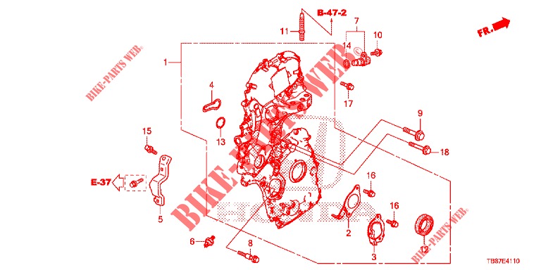 KETTENGEHAEUSE (DIESEL) für Honda CIVIC TOURER DIESEL 1.6 LIFESTYLE 5 Türen 6 gang-Schaltgetriebe 2014