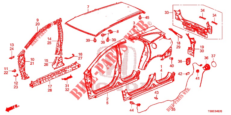 AUSSENBLECHE/TAFEL, HINTEN  für Honda CIVIC TOURER DIESEL 1.6 ES 5 Türen 6 gang-Schaltgetriebe 2015