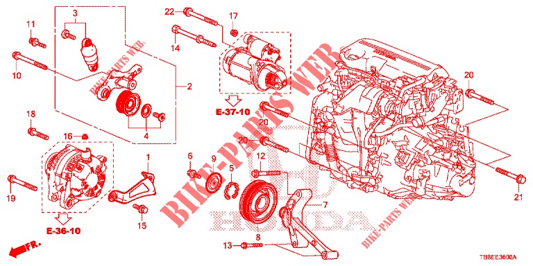 AUTOMATISCHE SPANNVORRICHTUNG (DIESEL) für Honda CIVIC TOURER DIESEL 1.6 ES 5 Türen 6 gang-Schaltgetriebe 2015