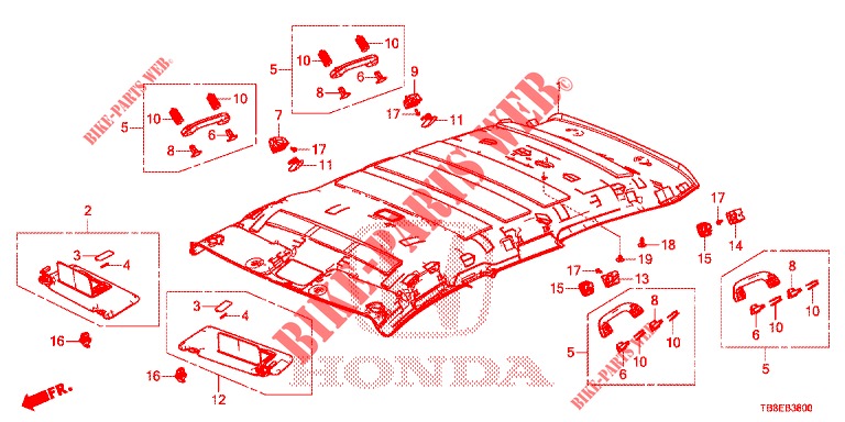 DACHVERKLEIDUNG  für Honda CIVIC TOURER DIESEL 1.6 ES 5 Türen 6 gang-Schaltgetriebe 2015