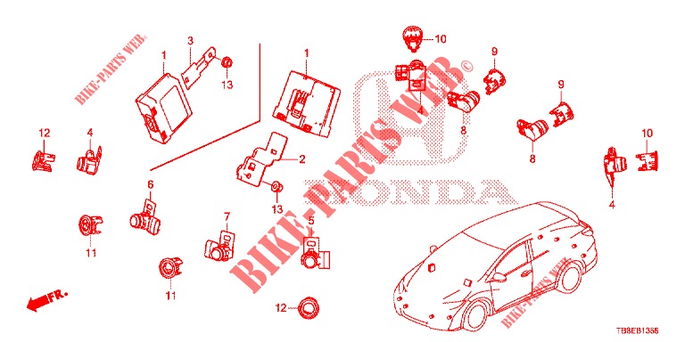 EINPARKSENSOR  für Honda CIVIC TOURER DIESEL 1.6 ES 5 Türen 6 gang-Schaltgetriebe 2015