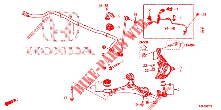 GELENK, VORNE  für Honda CIVIC TOURER DIESEL 1.6 ES 5 Türen 6 gang-Schaltgetriebe 2015