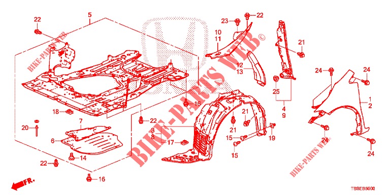 KOTFLUEGEL, VORNE  für Honda CIVIC TOURER DIESEL 1.6 ES 5 Türen 6 gang-Schaltgetriebe 2015