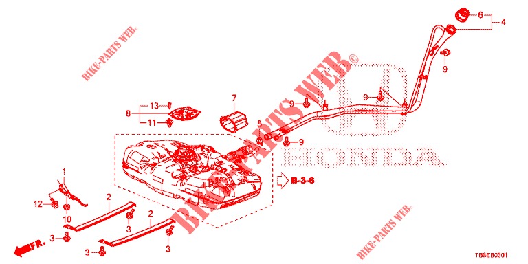 KRAFTSTOFFEINFUELLROHR (DIESEL) für Honda CIVIC TOURER DIESEL 1.6 ES 5 Türen 6 gang-Schaltgetriebe 2015