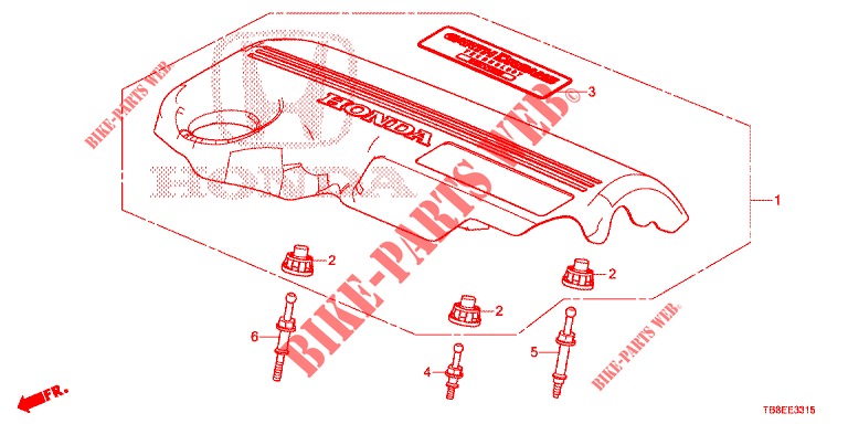MOTORABDECKUNG (DIESEL) für Honda CIVIC TOURER DIESEL 1.6 ES 5 Türen 6 gang-Schaltgetriebe 2015