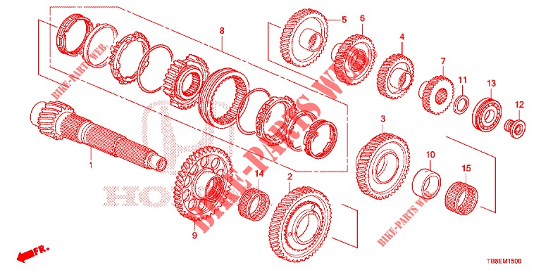 NEBENWELLE (DIESEL) für Honda CIVIC TOURER DIESEL 1.6 ES 5 Türen 6 gang-Schaltgetriebe 2015