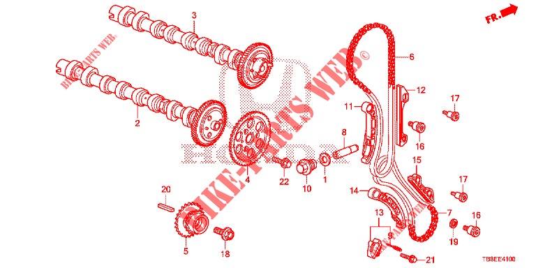 NOCKENWELLE/NOCKENWELLENKETTE (DIESEL) für Honda CIVIC TOURER DIESEL 1.6 ES 5 Türen 6 gang-Schaltgetriebe 2015