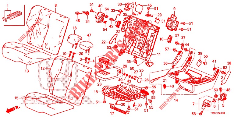 RUECKSITZ/SITZGURT, (D.) für Honda CIVIC TOURER DIESEL 1.6 ES 5 Türen 6 gang-Schaltgetriebe 2015