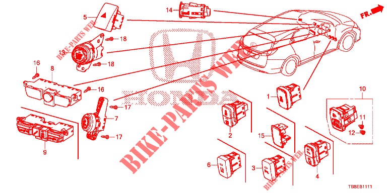 SCHALTER (RH) für Honda CIVIC TOURER DIESEL 1.6 ES 5 Türen 6 gang-Schaltgetriebe 2015
