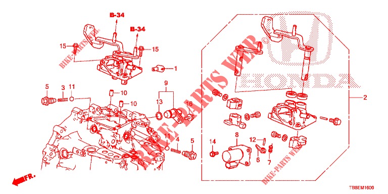 SCHALTHEBEL (DIESEL) für Honda CIVIC TOURER DIESEL 1.6 ES 5 Türen 6 gang-Schaltgetriebe 2015