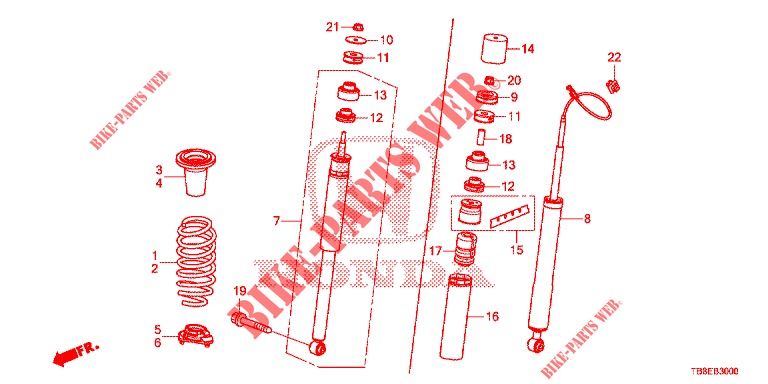 STOSSDAEMPFER HINTEN  für Honda CIVIC TOURER DIESEL 1.6 ES 5 Türen 6 gang-Schaltgetriebe 2015