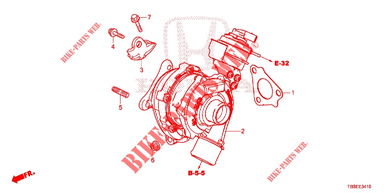 TURBOLADER SYSTEM (DIESEL) für Honda CIVIC TOURER DIESEL 1.6 ES 5 Türen 6 gang-Schaltgetriebe 2015