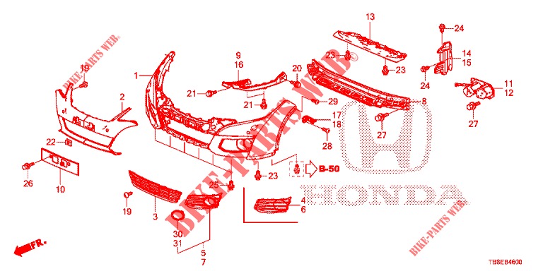 VORDERE STOSSFAENGER  für Honda CIVIC TOURER DIESEL 1.6 ES 5 Türen 6 gang-Schaltgetriebe 2015