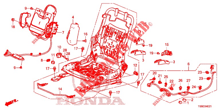 VORNE SITZKOMPONENTEN (D.) (2) für Honda CIVIC TOURER DIESEL 1.6 ES 5 Türen 6 gang-Schaltgetriebe 2015