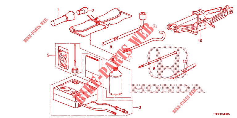 WERKZEUGE/WAGENHEBER  für Honda CIVIC TOURER DIESEL 1.6 ES 5 Türen 6 gang-Schaltgetriebe 2015