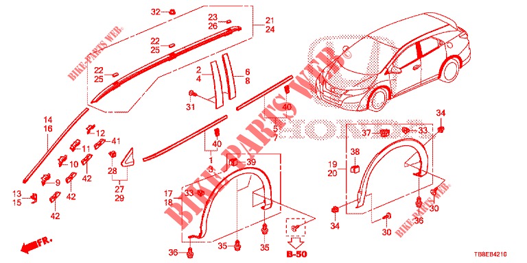 ZIERLEISTE/SCHUTZ  für Honda CIVIC TOURER DIESEL 1.6 ES 5 Türen 6 gang-Schaltgetriebe 2015