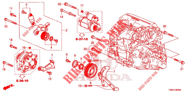 AUTOMATISCHE SPANNVORRICHTUNG (DIESEL) für Honda CIVIC TOURER DIESEL 1.6 EXGT 5 Türen 6 gang-Schaltgetriebe 2015